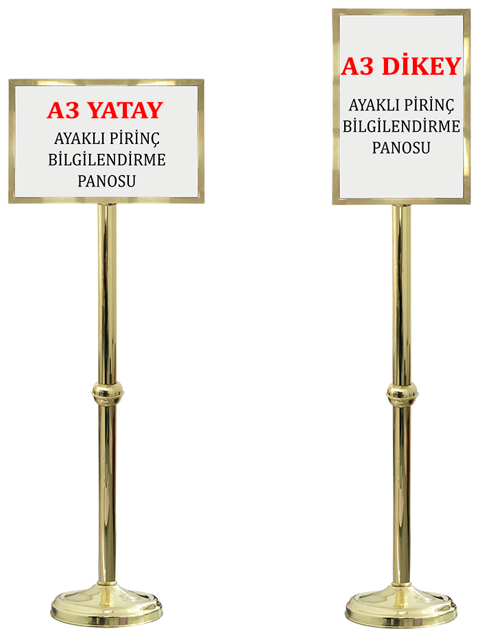 Pirinç Ayaklı Yönlendirme Panosu, Pirinç Bilgilendirme Panosu, Yönlendirme Oku