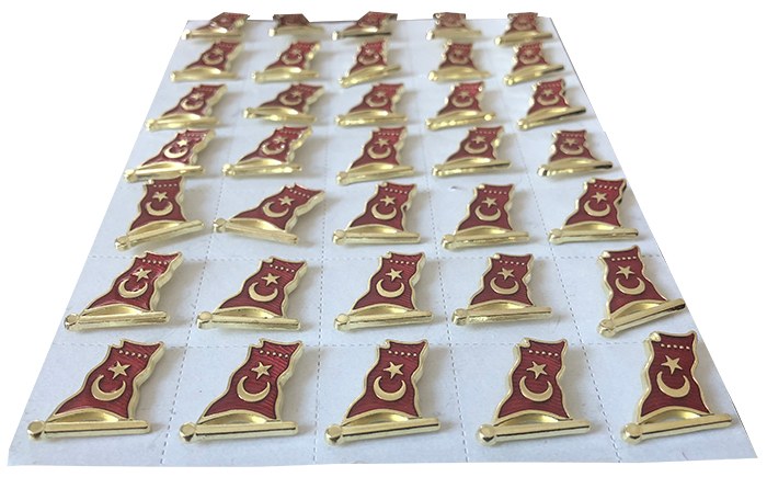 TBR17 Dalgalı Türk Bayrağı Rozeti - Kaliteli Bayrak Rozeti