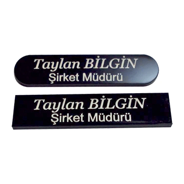 Pleksiglass Lazer Kazıma Yaka İsimliği Model ve Çeşitleri