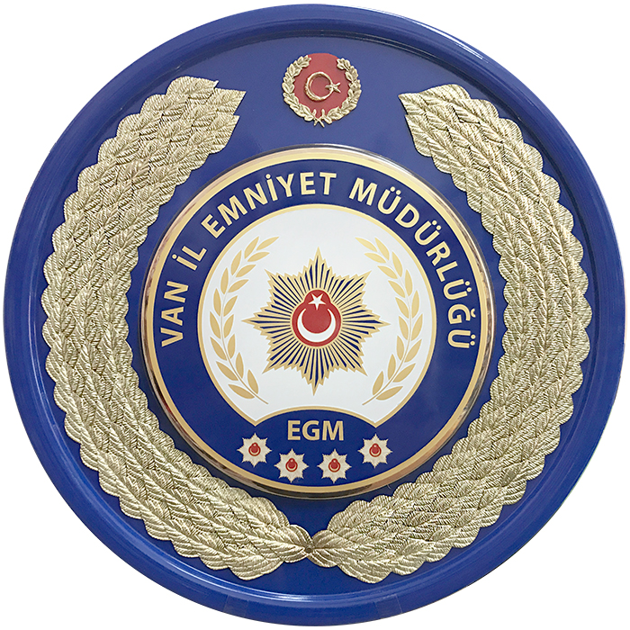 EGM Emniyet Müdürlüğü Metal Tören Çelengi