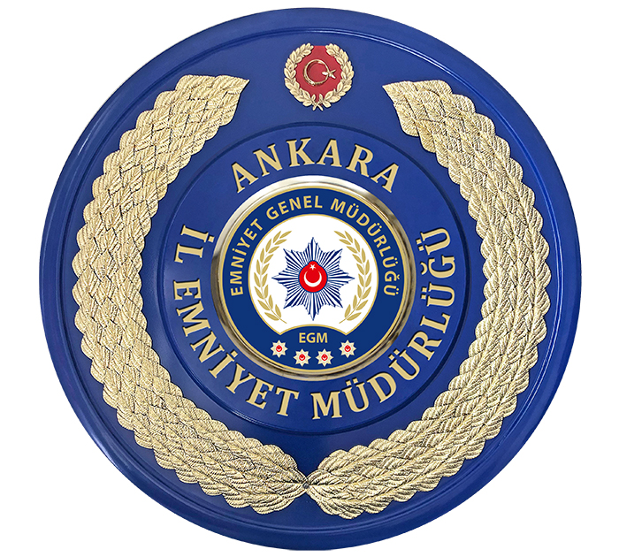 EGM Emniyet Müdürlüğü Metal Tören Çelengi