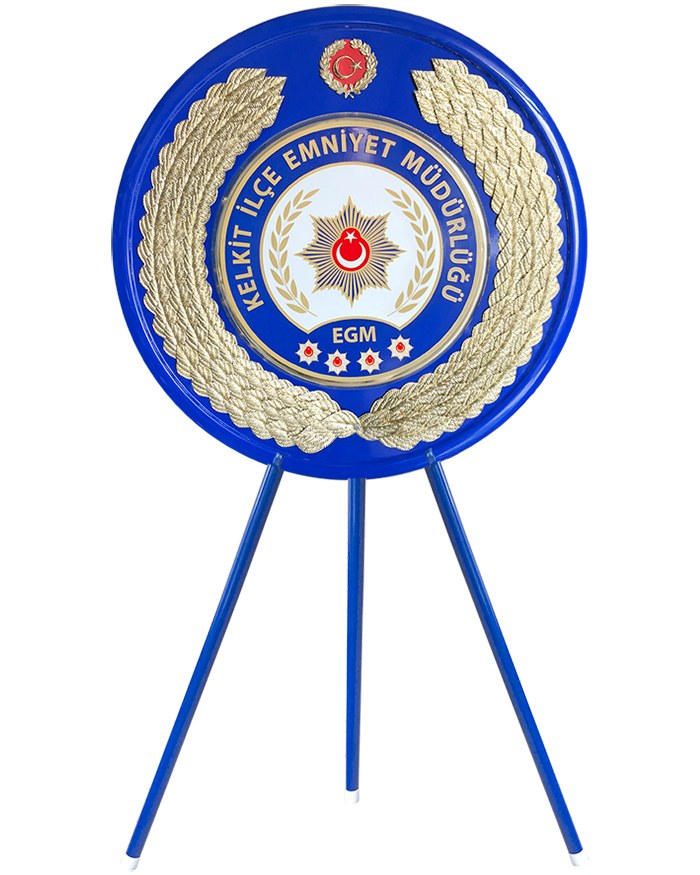 İlçe Emniyet Müdürlüğü Metal Tören Çelengi - Polis Çelengi