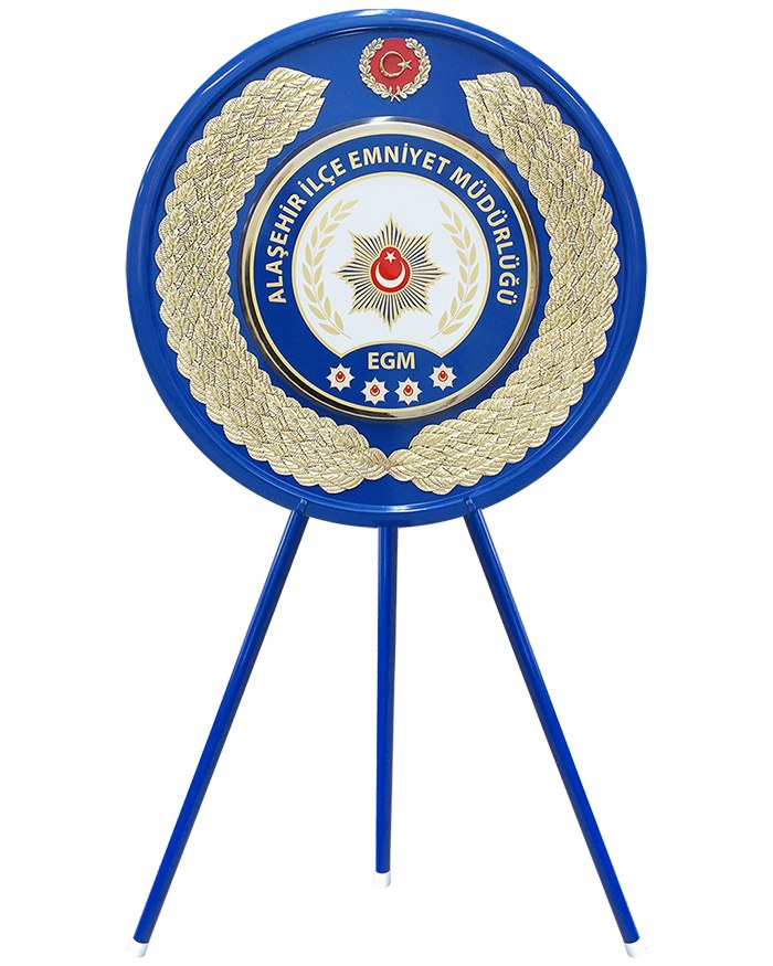 İlçe Emniyet Müdürlüğü Metal Tören Çelengi - Polis Çelengi