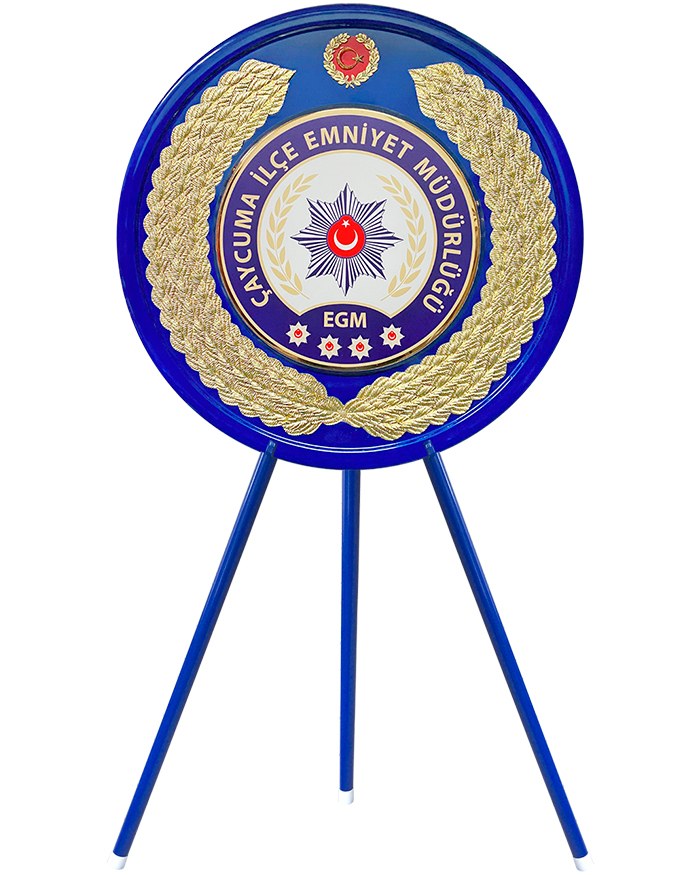 İlçe Emniyet Müdürlüğü Metal Tören Çelengi - Polis Çelengi