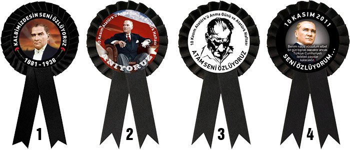 10 Kasım Saten Yaka Kokartı - YENİ ÇALIŞMALAR