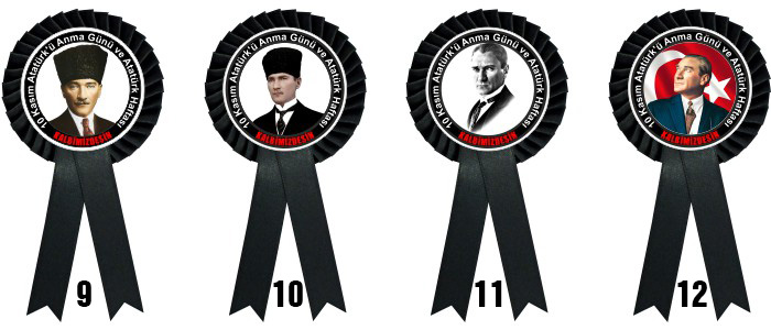 10 Kasım Saten Yaka Kokartı - Atatürk Haftası Kokartı