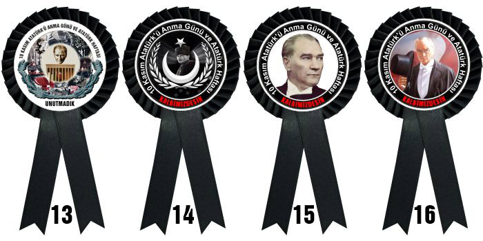 10 Kasım Saten Yaka Kokartı - Atatürk Haftası Kokartı