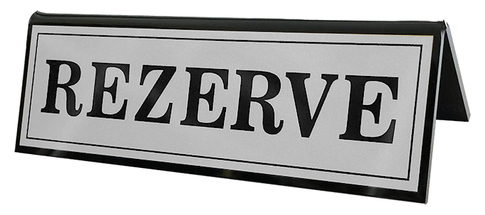 R06 - Pleksiglass Masa Rezerve Yazıları - Alüminyum Plakalı