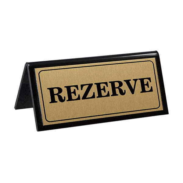 R06 - Pleksiglass Masa Rezerve Yazıları - Alüminyum Plakalı
