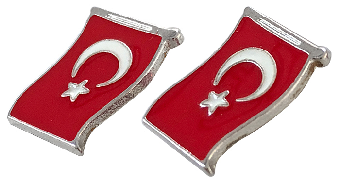 TBR20 Dalgalı Türk Bayrağı Rozeti - YENİ