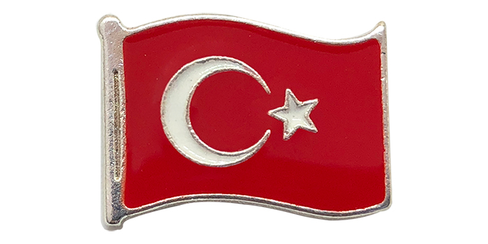 TBR20 Dalgalı Türk Bayrağı Rozeti - YENİ