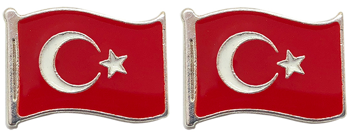 TBR20 Dalgalı Türk Bayrağı Rozeti - YENİ