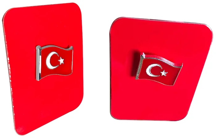TBR20 Dalgalı Türk Bayrağı Rozeti - YENİ