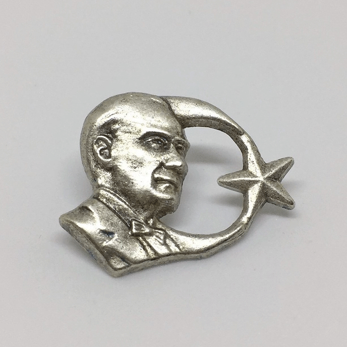 AR12 Ay Yıldızlı Gümüş Antik Atatürk Rozeti