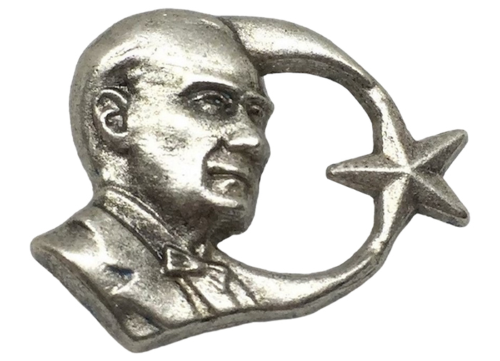AR12 Ay Yıldızlı Gümüş Antik Atatürk Rozeti
