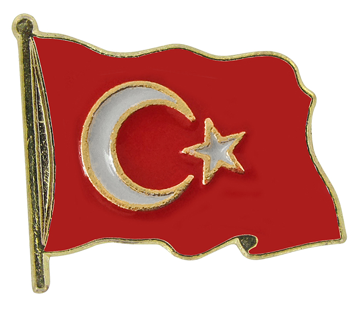 TBR25 Dalgalı Türk Bayrağı Rozeti - Yeni Model
