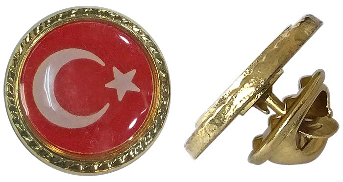 TBR26 Döküm Damla Türk Bayrağı Yaka Rozeti - Ekonomik