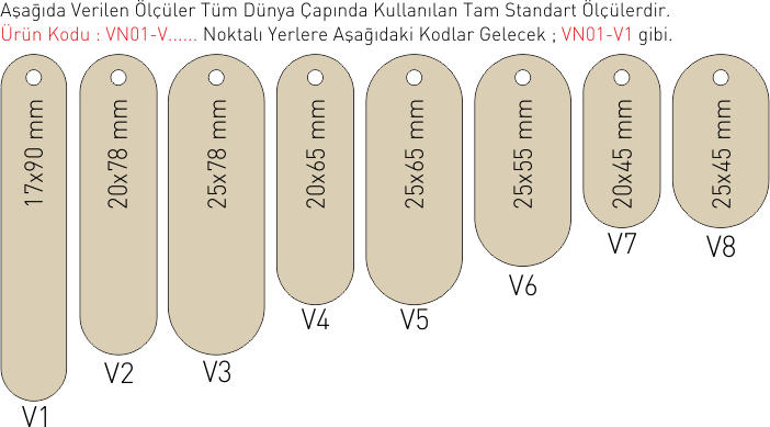 VN01 Vestiyer Numarası ve Vestiyer Askı Numarası