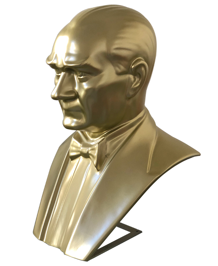 70 cm Fiberglass OKUL MODELİ Atatürk Büstü - 70FGOM2