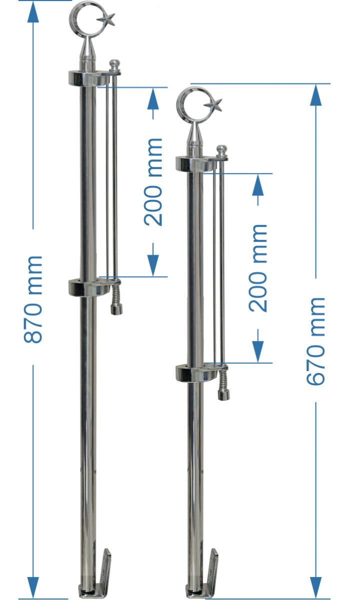 Sabit Sistem Makam Aracı Otofors Direği - EKO1 87 cm
