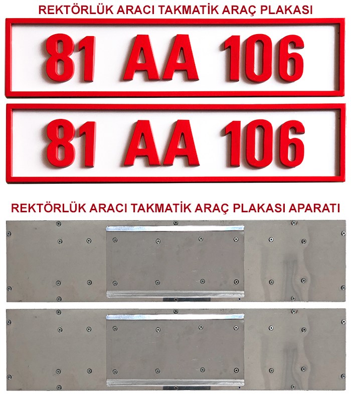 Rektör Takmatik Makam Araç Plakası - Rektörlük Plakası