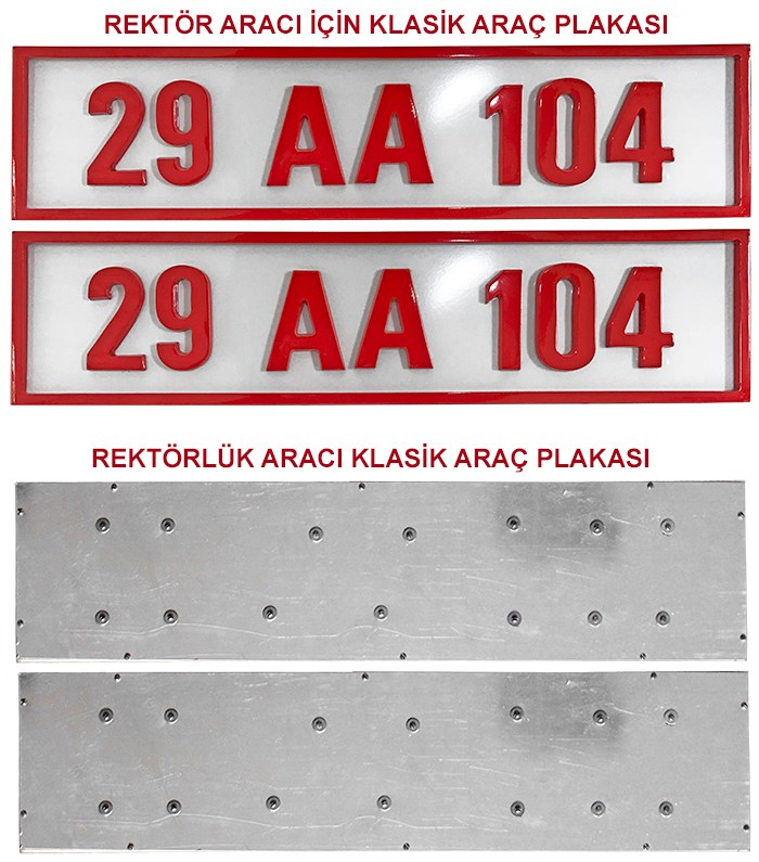 Rektör Takmatik Makam Araç Plakası - Rektörlük Plakası