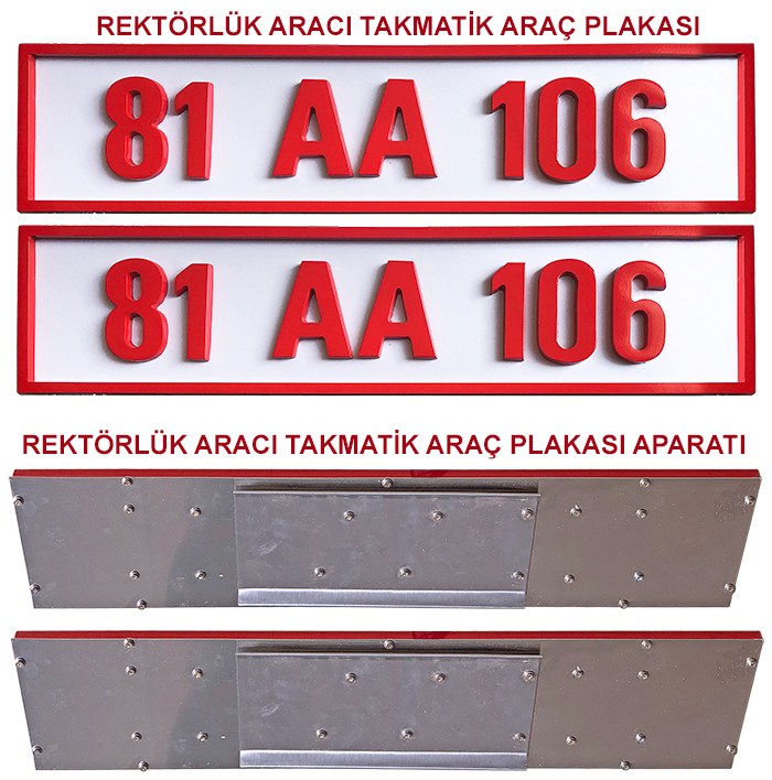 Rektör Takmatik Makam Araç Plakası - Rektörlük Plakası