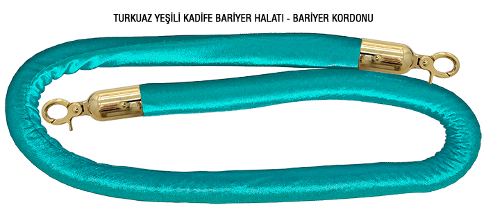 KBK4 Turkuaz Mavisi - Turkuaz Yeşili Kadife Bariyer Kordonu