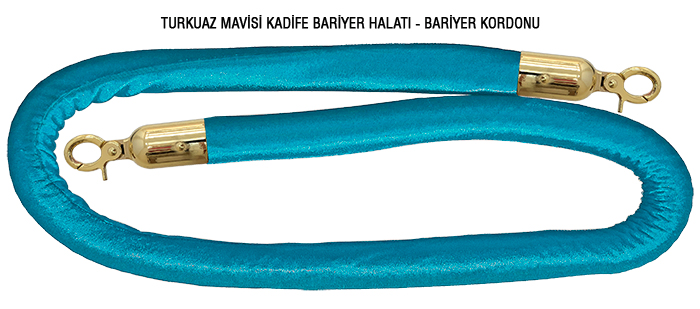 KBK4 Turkuaz Mavisi - Turkuaz Yeşili Kadife Bariyer Kordonu