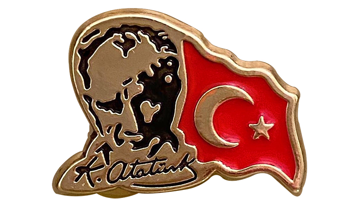 AR13 Bayraklı Atatürk Yaka Rozeti