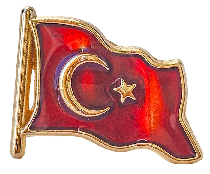 TBR42 Dalgalı Türk Bayrağı Rozeti