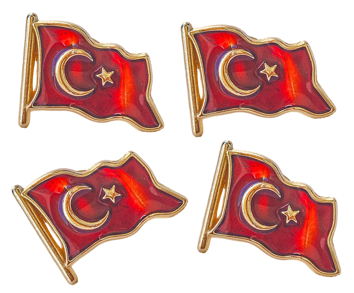 TBR42 Dalgalı Türk Bayrağı Rozeti