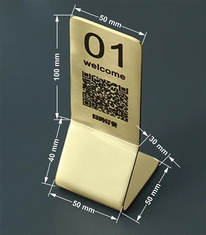 PMN6 Pirinç QR Kod ve Masa Numarası