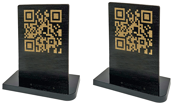 PMN9 Akrilik Pleksi Glass QR Kod ve Masa Numarası Menü