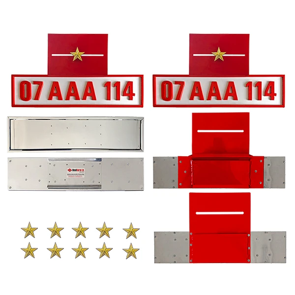 Askeri Makam Araçları için Takmatik Plaka Seti Yıldızlı AAA