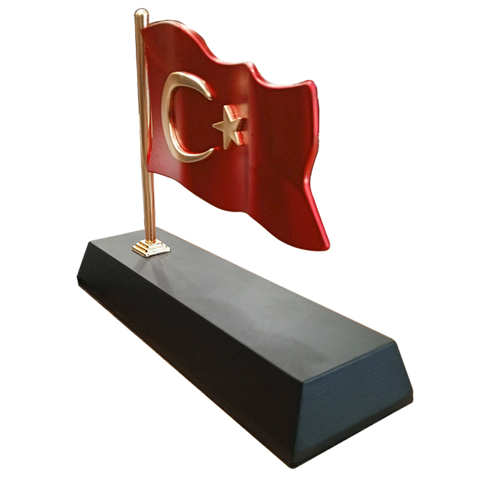 MVIP03 Vip Dalgalanan Türk Bayraklı Masa İsimliği