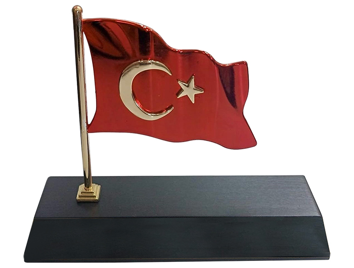 MVIP03 Vip Dalgalanan Türk Bayraklı Masa İsimliği