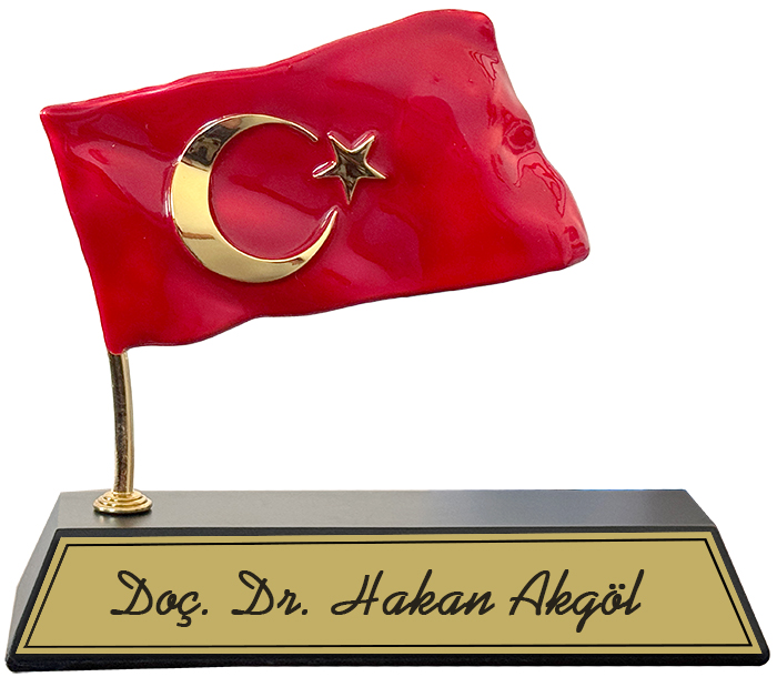 MVIP04 Dalgalanan Türk Bayraklı Masa İsimliği