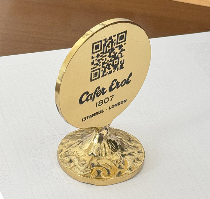 PMN10 Pirinç Masa Üstü Numaralık ve QR Code