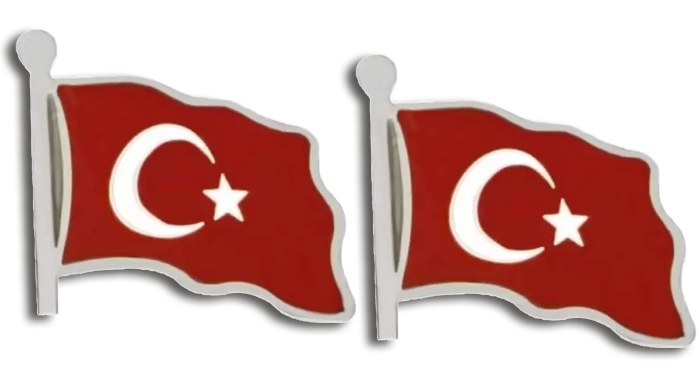 TBR50 Gümüş Özel İmalat Türk Bayrağı Yaka Rozeti