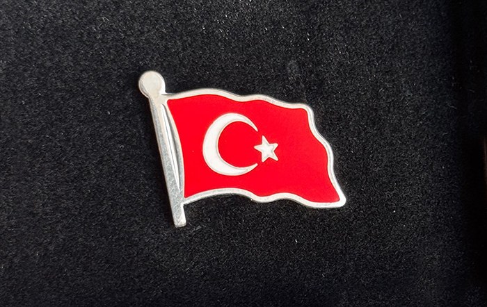 TBR50 Gümüş Özel İmalat Türk Bayrağı Yaka Rozeti
