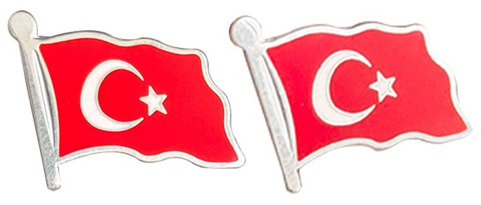 TBR50 Gümüş Özel İmalat Türk Bayrağı Yaka Rozeti