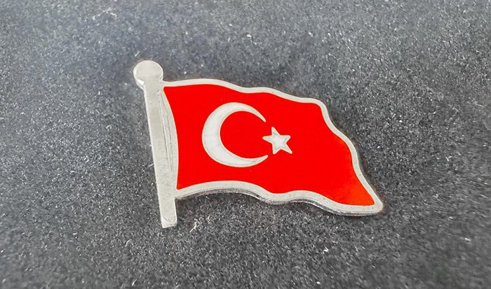 TBR50 Gümüş Özel İmalat Türk Bayrağı Yaka Rozeti