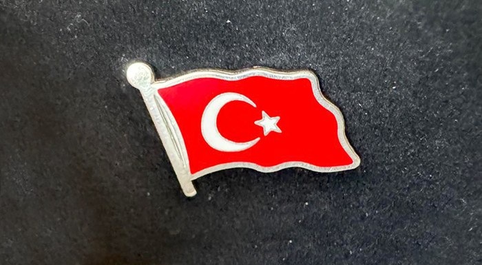 TBR50 Gümüş Özel İmalat Türk Bayrağı Yaka Rozeti