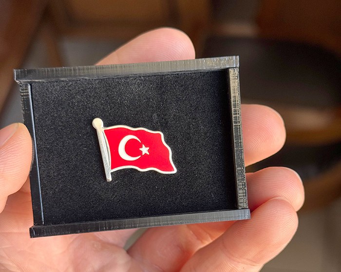 TBR50 Gümüş Özel İmalat Türk Bayrağı Yaka Rozeti