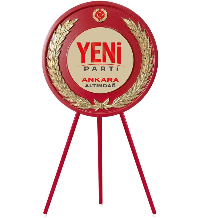 Yeni Parti Metal Tören Çelengi - Merasim Çelengi