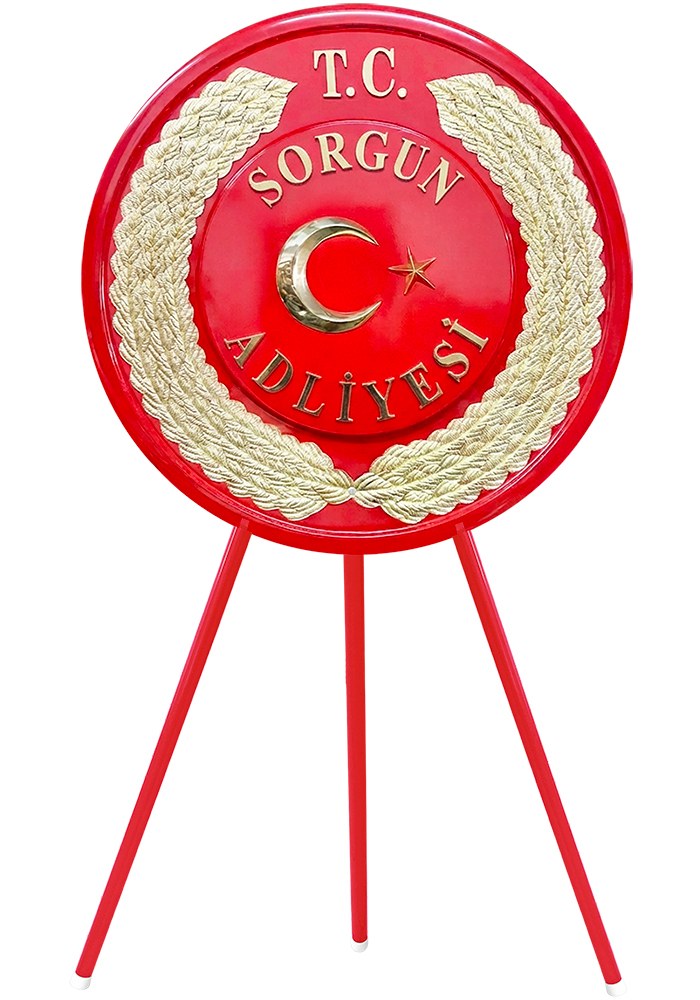 Adliye ve Baro Çelenkleri , Cumhuriyet Başsavcılığı, Bölge İdare Mahkemesi Metal Tören Çelengi