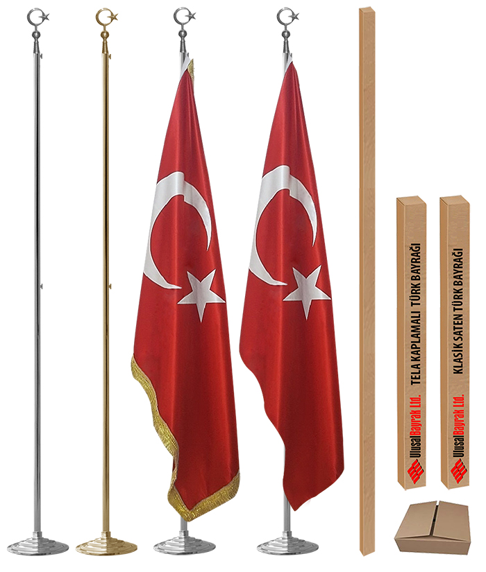 Klasik Saten Makam Türk Bayrağı - STANDART TÜRK BAYRAĞI