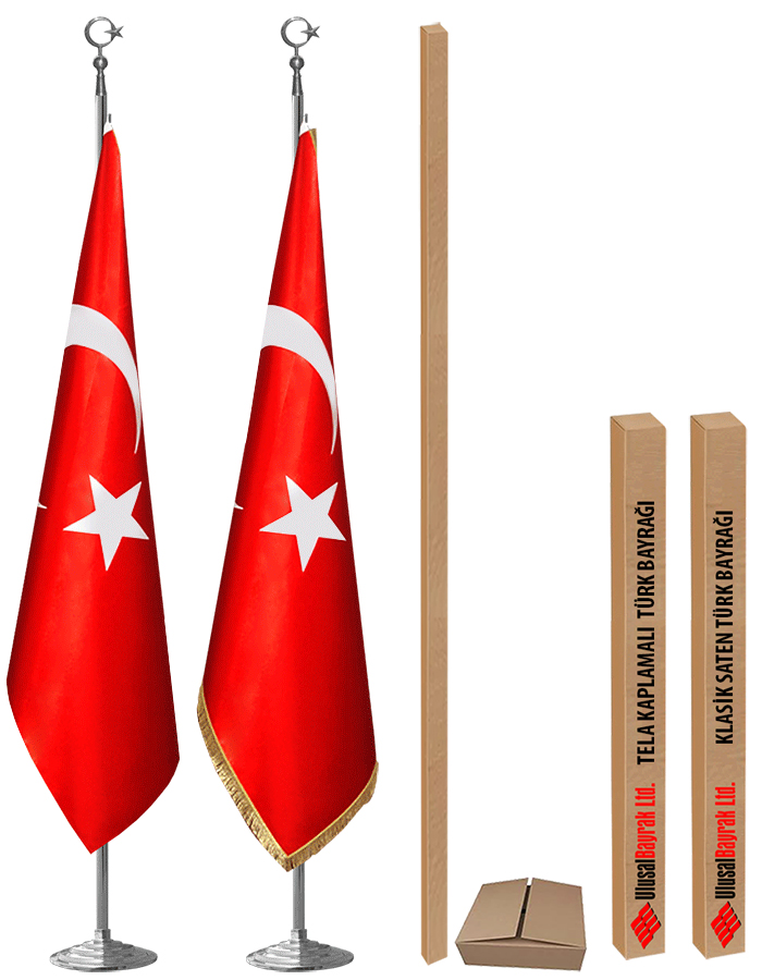 Klasik Saten Makam Türk Bayrağı - STANDART TÜRK BAYRAĞI