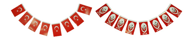 İpe Dizili Kağıt Türk Bayrağı Model ve Çeşitleri